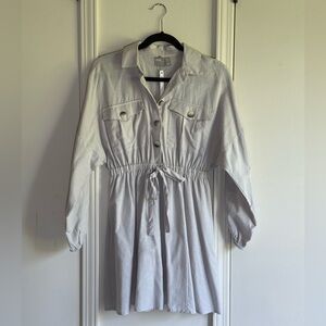 ASOS Light Gray Long Sleeve Dress